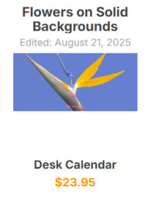 desktop flower calendars