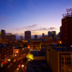 street photography city sunset