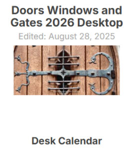 Photo Calendar Doors Windows