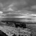 black and white beach photography