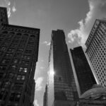 black and white architecture photography