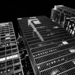 black and white a photography of philadelphia at night