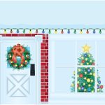 house decorated for christmas