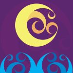 moon and waves abstract