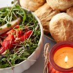 salad and rolls