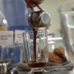 pouring espresso